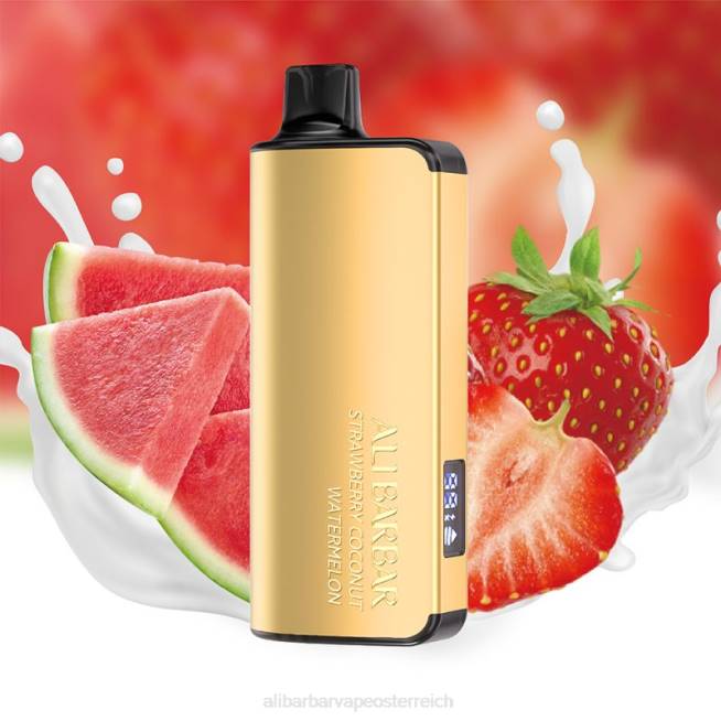 Alibarbar Vape Nicotine - Erdbeer-Kokos-Wassermelone 6H4643 Alibarbar Ingot 20000 Einweg-Vaporizer